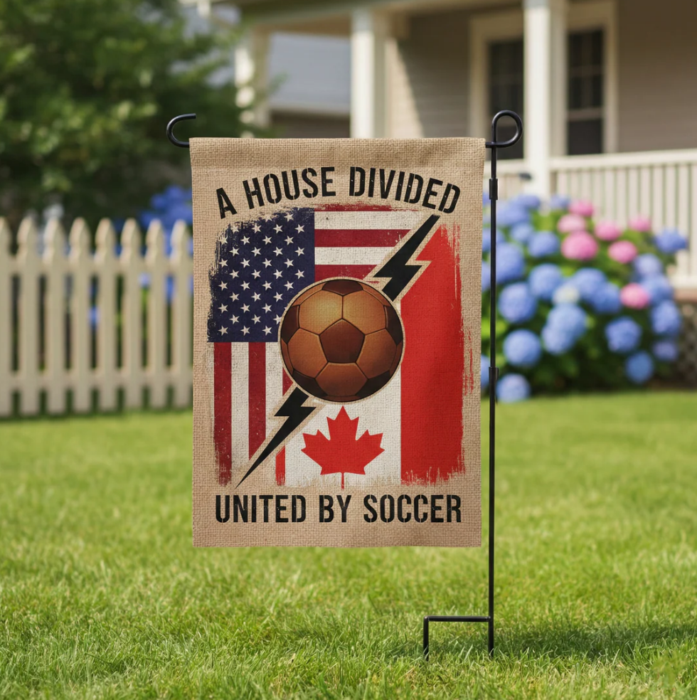 USA vs Canada garden flag