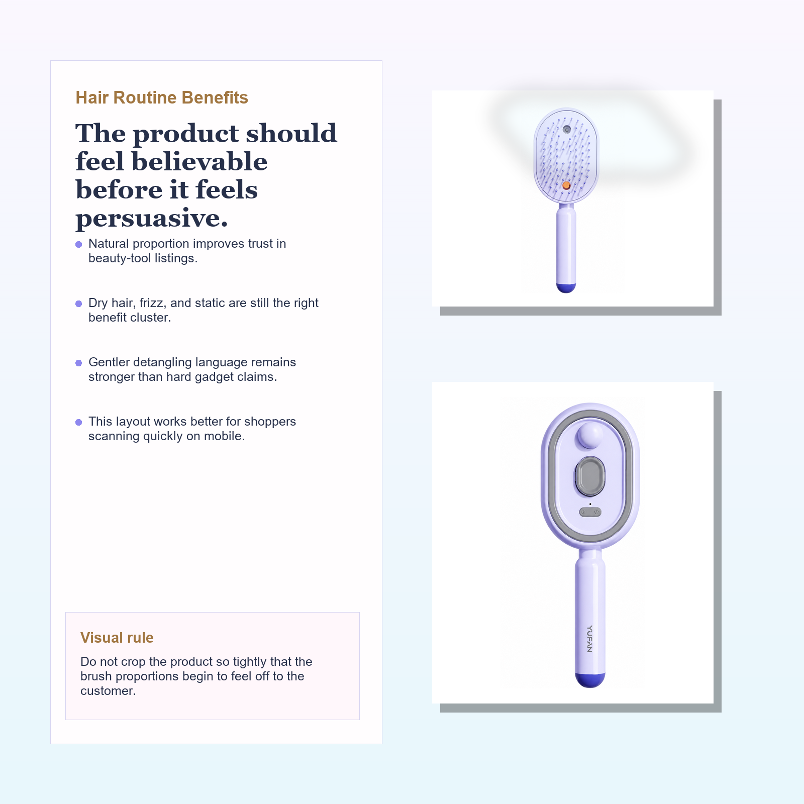 Hydrating Mist Scalp Massage Comb for Dry, Frizzy & Tangled Hair - Image 3