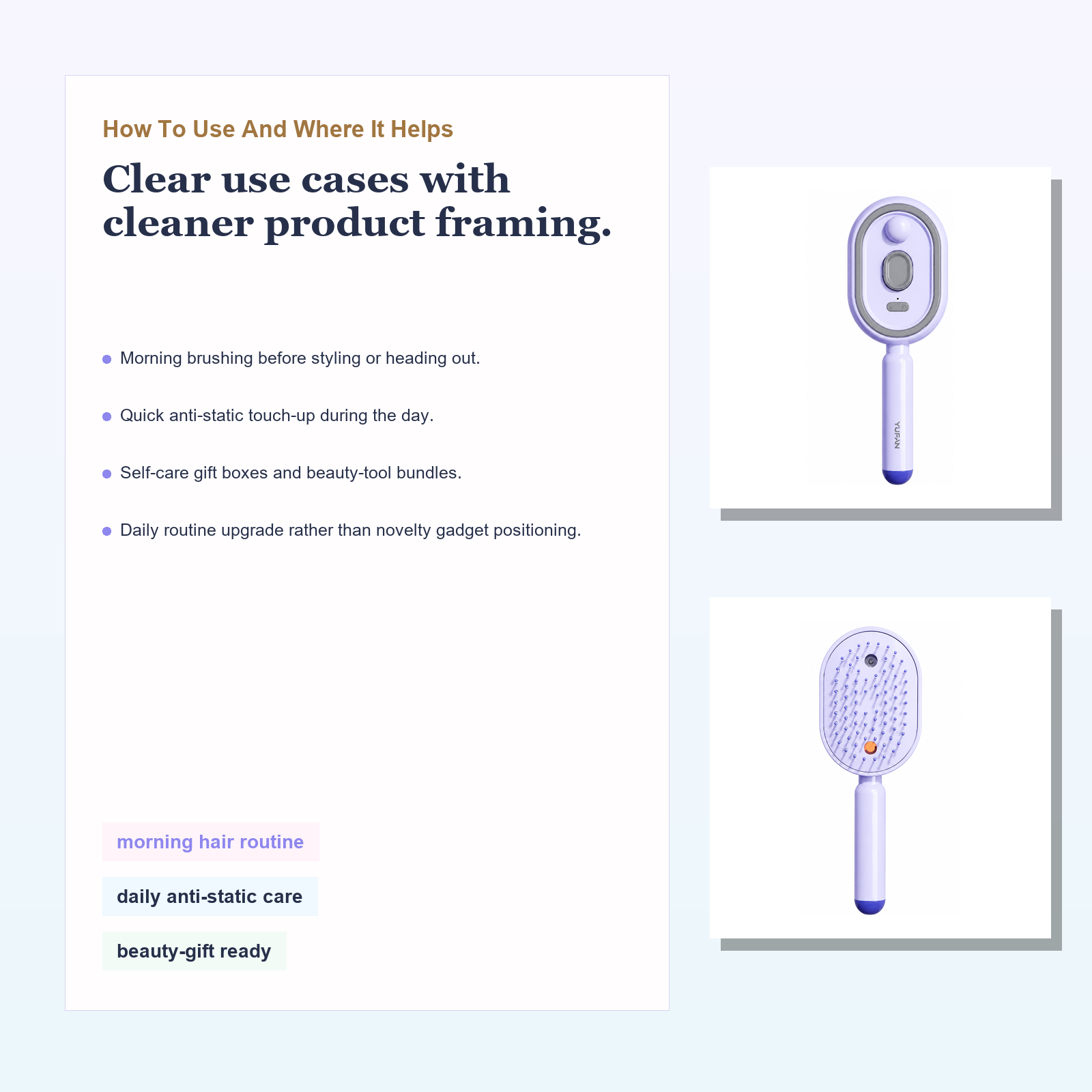 Hydrating Mist Scalp Massage Comb for Dry, Frizzy & Tangled Hair - Image 4