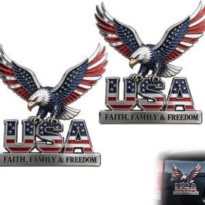 USA Faith, Family & Freedom Metal Emblem