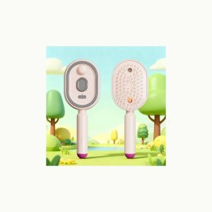 Light pink hydrating mist scalp massage comb front and brush view