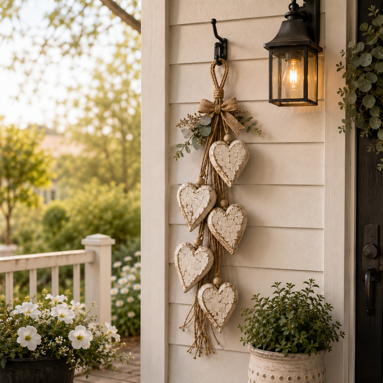 Five-Heart Hanging Wall Decor - Rustic Farmhouse & Coastal Styles - Image 2