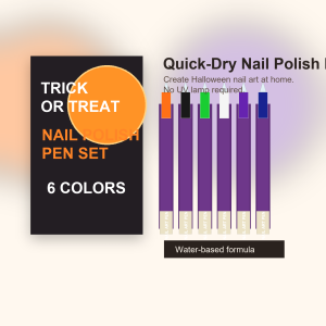 Halloween Quick-Dry Nail Polish Pen Set - 6 Colors